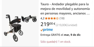 Andador Silla Plegable con Frenos