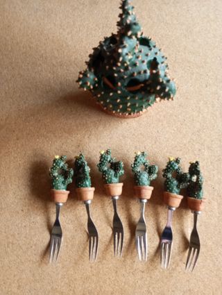 Juego 6 Tenedores Cactus