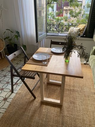 Mesa de centro elevable de madera