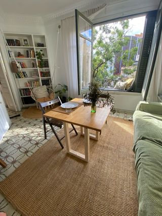 Mesa de centro elevable de madera