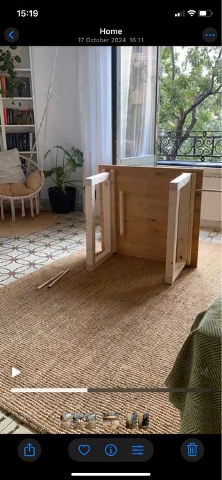 Mesa de centro elevable de madera