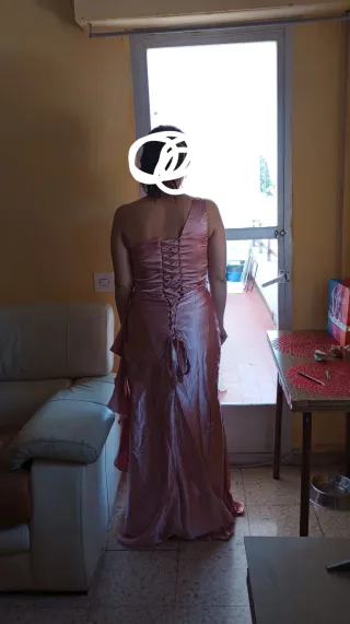 Vestido largo rosa elegante