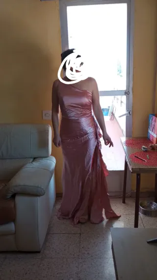 Vestido largo rosa elegante