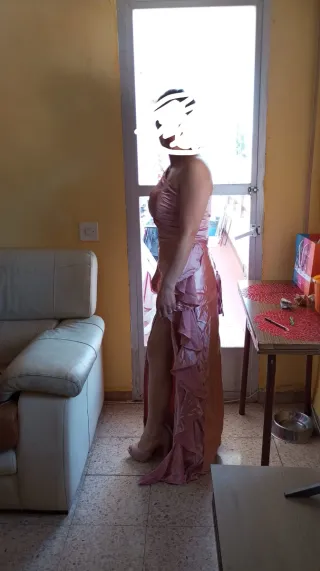 Vestido largo rosa elegante