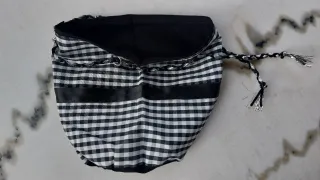 Bolso neceser cuadros blanco y negro. Sin estrenar