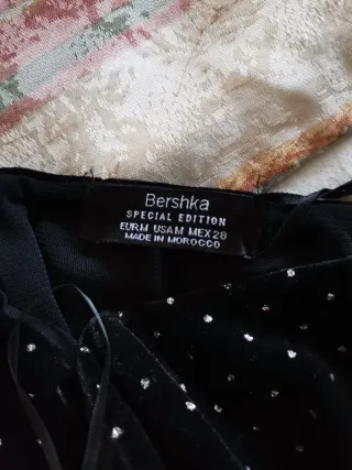 Camiseta Top Bershka lunares plateados Talla M