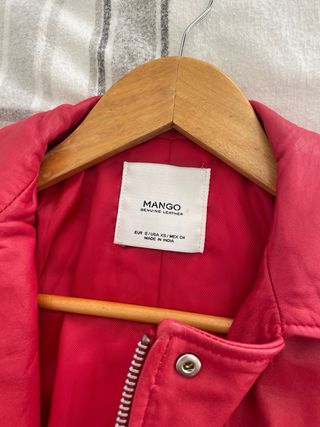 Chaqueta cuero Mango roja Talla XS