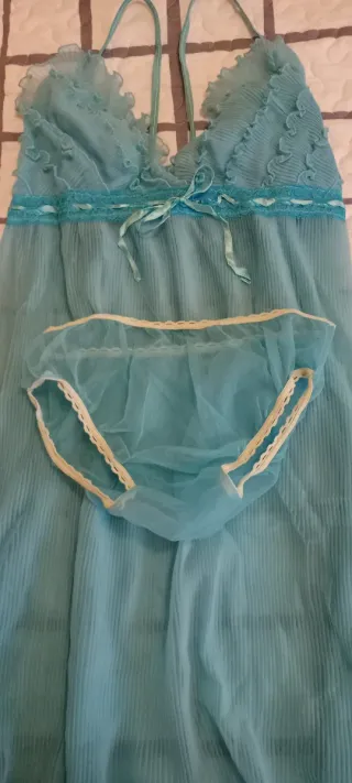 Camisón picardía con braguita azul