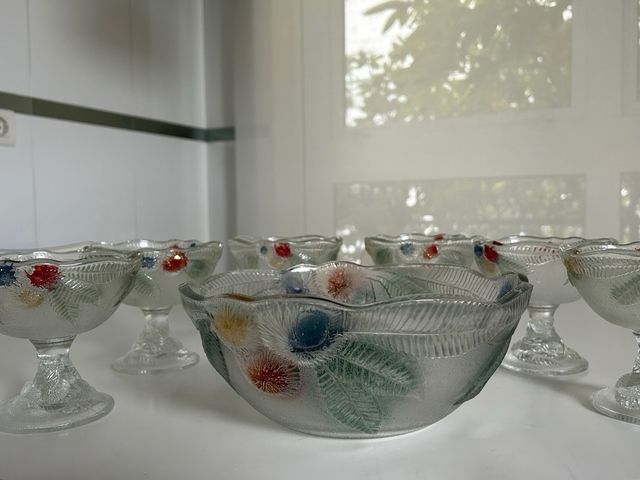 Juego para postres o macedonia cristal nuevo