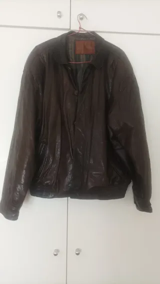 Cazadora Piel Hombre Vintage Marrón