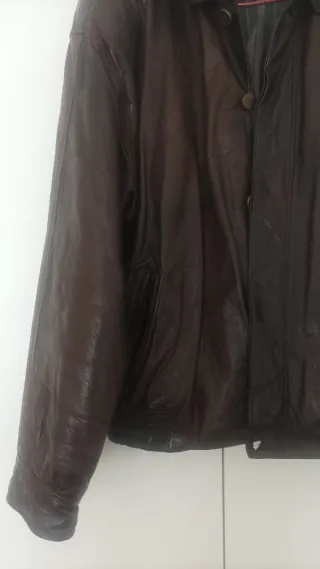 Cazadora Piel Hombre Vintage Marrón