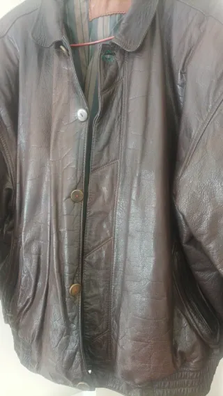 Cazadora Piel Hombre Vintage Marrón