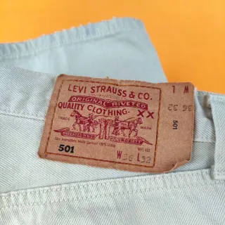 Jeans Levi's 501 white made in USA Vintage 90s