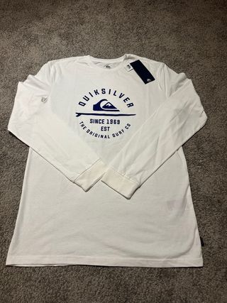 Camiseta Quiksilver Manga Larga Blanca Talla M