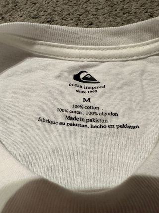 Camiseta Quiksilver Manga Larga Blanca Talla M