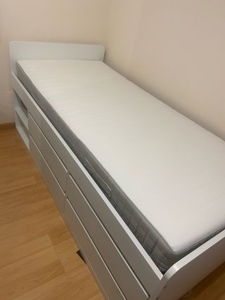 Cama 90x200 Ikea Slakt + Somier + Colchón