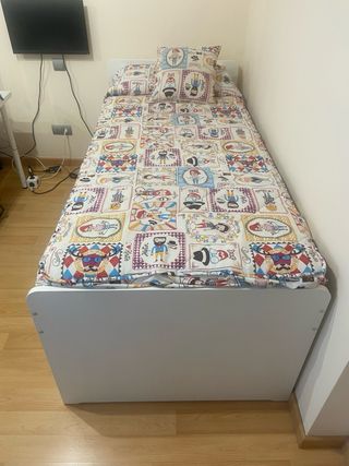 Cama 90x200 Ikea Slakt + Somier + Colchón