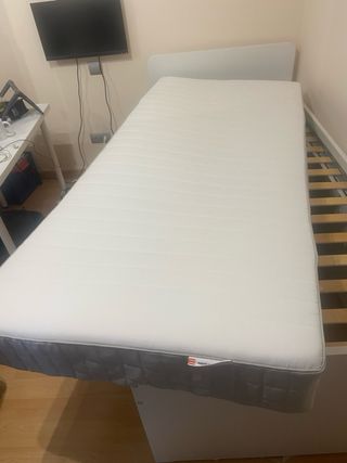 Cama 90x200 Ikea Slakt + Somier + Colchón