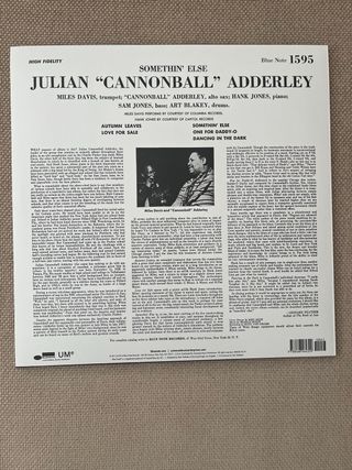Vinilo Jazz Cannonball Adderley Somethin' Else
