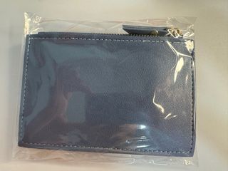 Cartera Monedero Azul con Cremallera y Botón