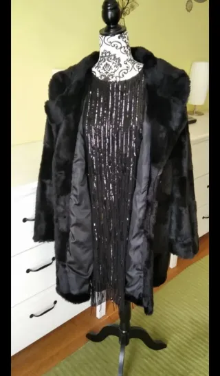 Abrigo fiesta negro talla L