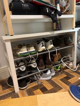 Zapatero Estante Metálico y Madera