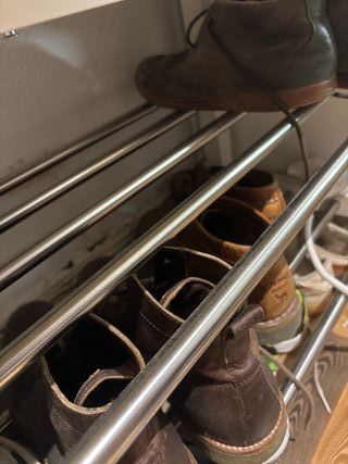 Zapatero Estante Metálico y Madera