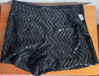Shorts de lentejuelas negros