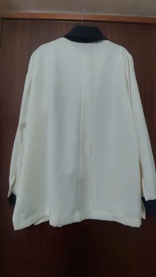 Camicia elegante OXD panna con colletto blu