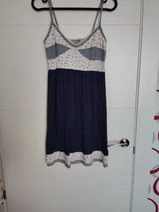 Vestido tirantes estampado floral y rayas