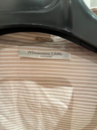 Camisa Massimo Dutti Mujer Rayas Beige/Blanco