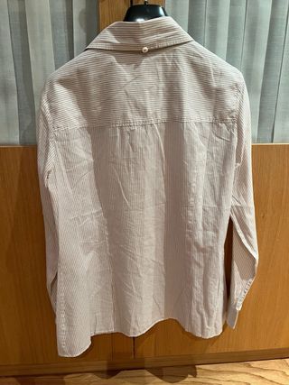 Camisa Massimo Dutti Mujer Rayas Beige/Blanco