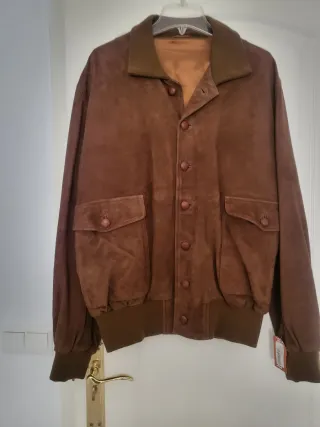 Chaqueta Piel de Ante Chico Marrón