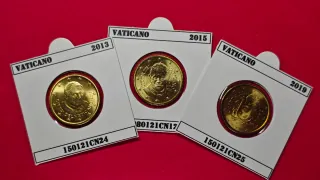 Pack 3 Monedas de 50 Céntimos Vaticano