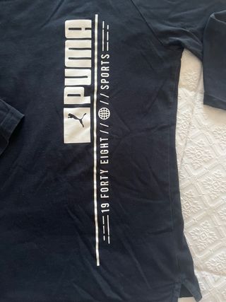 Camiseta Puma Manga Larga Negra talla L,niño,12