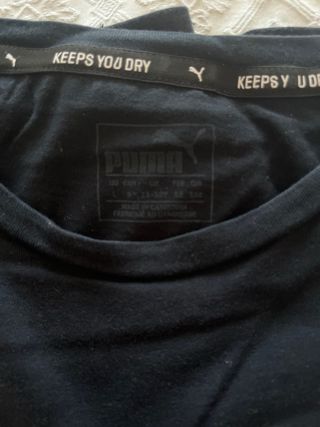Camiseta Puma Manga Larga Negra talla L,niño,12