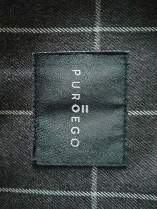 Chaqueta de vestir cuadros gris y líneas blancas