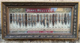Esposizione di vecchie penne stilografiche Hinks Wells & Co