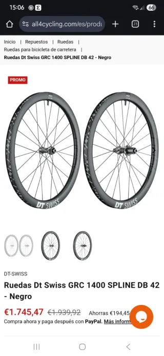 Ruedas Dt Swiss GRC 1400 SPLINE DB 42