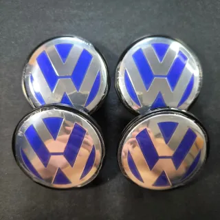 TAPABUJES VW 65mm AZUL - EMBLEMA LLANTA VOLKSWAGEN