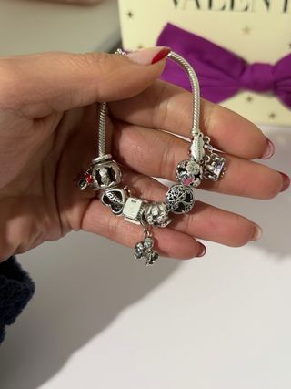 Pulsera Pandora Plata con Dijes