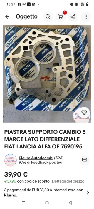 Piastra supporto cambio 5 marce differenziale