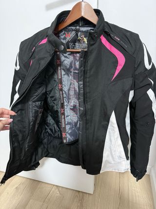 Chaqueta Moto Negra y Rosa Talla L