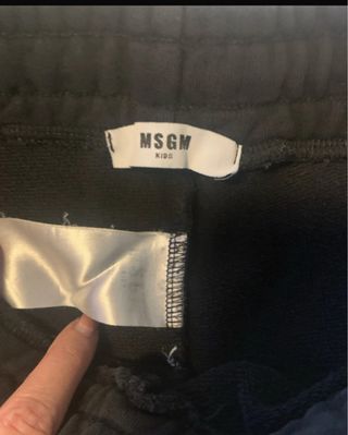Pantaloni tuta MSGM neri logo verde 10-12 anni