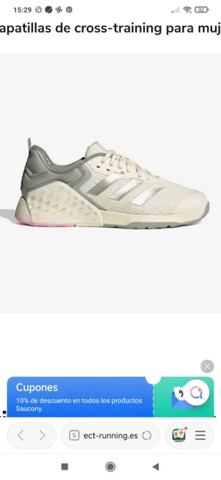 Zapatillas Adidas Crosstraining Mujer Beige/Plata