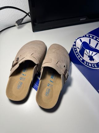 Birkenstock Boston Talla 42 Beige Nuevas Con Caja