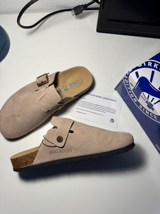 Birkenstock Boston Talla 42 Beige Nuevas Con Caja