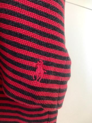Polo Ralph Lauren Rayas Rojas/Grises Hombre XL