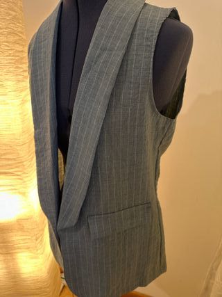 Giacca senza maniche a righe