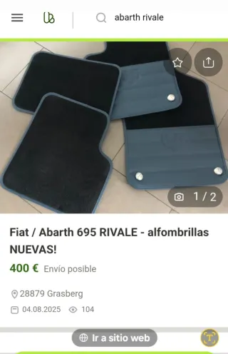 Alfombrillas Nuevas Abarth Rivale 695